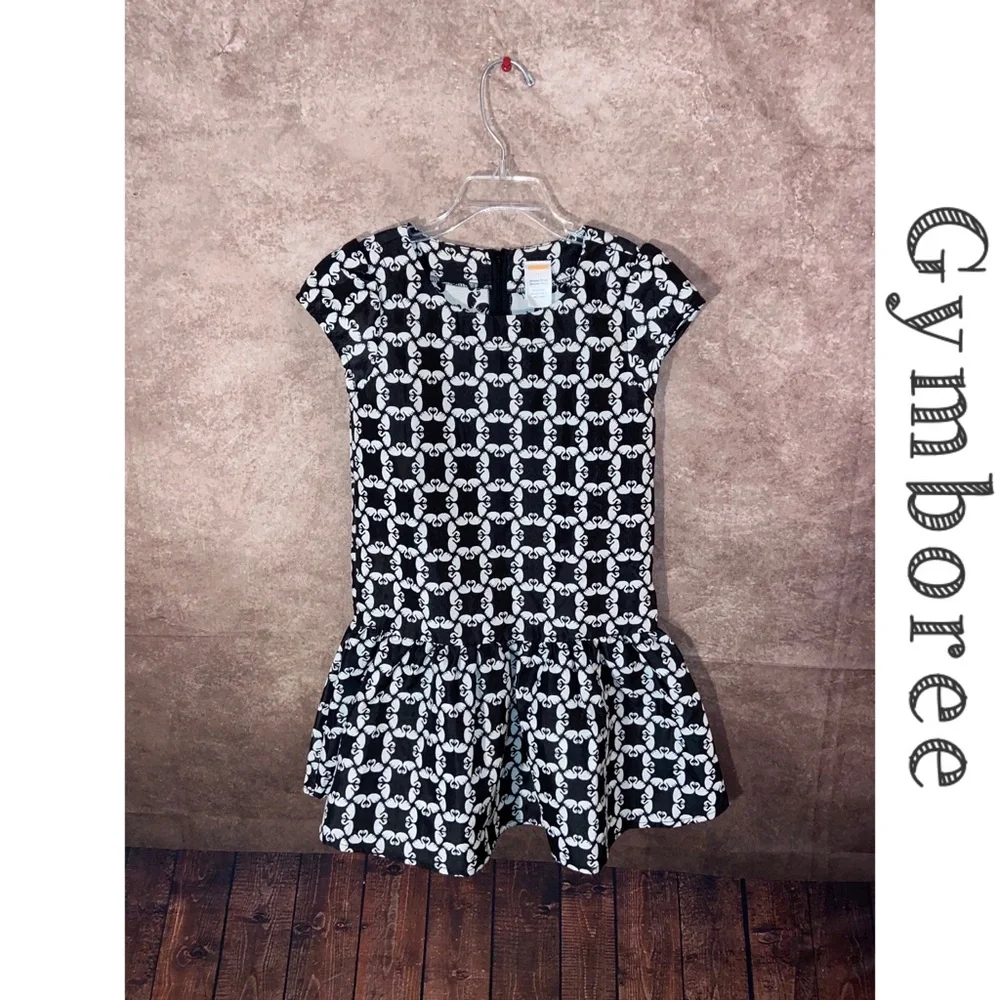 Gymboree Swan Print Dress-girls size 7-EUC